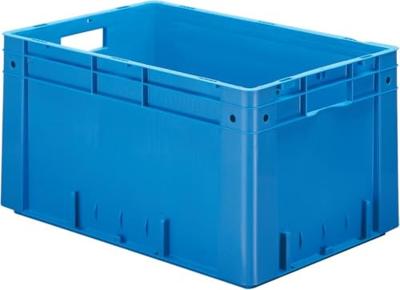 LA-KA-PE Transportstapelbak | L600xB400xH320mm | blauw PP zware belasting greepopening | zijwanden gesloten | 1 stuk - VTK 600/320-0 BLAU VTK