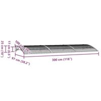 Deurluifel 300x100 cm polycarbonaat zwart - thumbnail