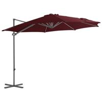 VidaXL Zweefparasol met stalen paal 300 cm bordeauxrood - thumbnail