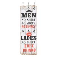 Wandkapstok met 6 haken MEN LADIES 120x40 cm - thumbnail