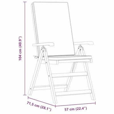 Tuinstoel 4 pcs Bruin 57 x 71.5 x 104cm Massief teakhout
