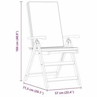 Tuinstoel 8 pcs Bruin 57 x 71.5 x 104cm Massief teakhout - thumbnail