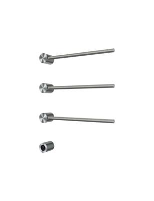 Hotbath &MORE set van 3 rails RARH50 ROUND 50 cm met separate schakelaar en inbouw element Geborsteld Nikkel (RARH50-3GN)