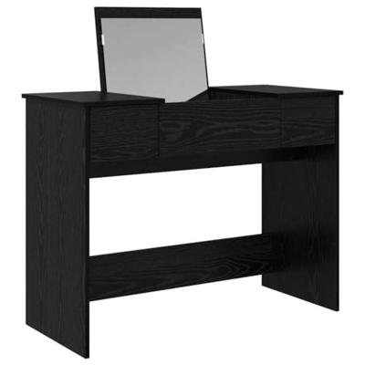 Plafondtafel met lade Zwart eiken 100 x 45 x 76 cm Bewerkt hout