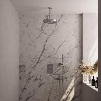 BRAUER Stripe Thermostatische Inbouw Regendouche - 3-weg - rechthoekig - SET 15 - 25cm douchekop - plafondarm - staaf handdouche - doucheslang - wandaansluitbocht - RVS-kleurig geborsteld PVD 5-NG-393 - thumbnail