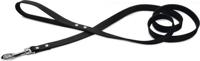 Hondenriem van leer 165cm x 20mm zwart - thumbnail
