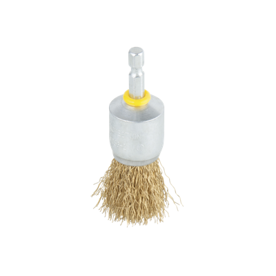 Wolfcraft Penseel-draadborstel | Messing | 6-kant schacht | Ø25mm | 1 stuk - 2738000 Wolfcraft Penseel-draadborstel | Messing | 6-kant schacht | Ø25mm | 1 stuk - 2738000