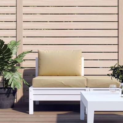 VidaXL Palletkussens 2 st stof gemêleerd beige
