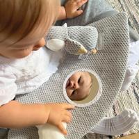 Opblaasbare zit - NUBY - Zit & Speel op de vloer - Afneembaar dienblad - Vanaf 6 maanden - Grijs - thumbnail