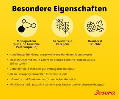 JOSERA Mini Lamb - droog hondenvoer - 3kg