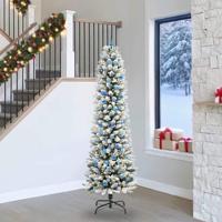 Kunstkerstboom met 300 LED Wit 240 cm PVC en Metaal en Plastic - thumbnail
