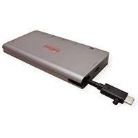 ROLINE USB Type C docking station, HDMI 4K, VGA, 2x USB 3.2 Gen 1, LAN, PD, kaartlezer - thumbnail