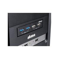 Akasa Akasa InterConnect S - Anschlüsse am vorderen Bedienfeld des Speicherschachts (A USB 3.2 Gen 1-, USB 2.0-front-adapter-hub 4 poorten Zwart - thumbnail