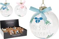 Kerstbal Baby's 1st Christmas Ø8cm Assorti 1st - thumbnail