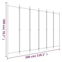 Kamerscherm met 6 panelen 300x200 cm stof antracietkleurig - thumbnail