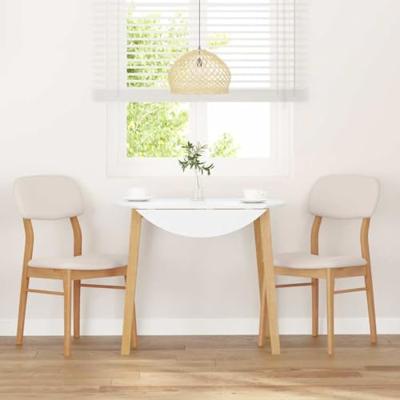 Eetkamerstoelen met kussens 2 st massief hout naturel rubber