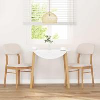 Eetkamerstoelen met kussens 2 st massief hout naturel rubber - thumbnail