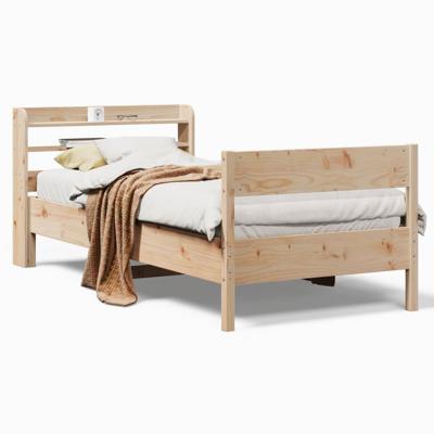 Bedframe zonder matras massief grenenhout 75x190 cm