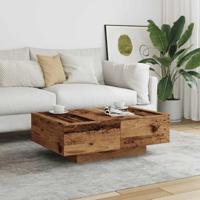 Salontafel 90x60x31 cm bewerkt hout oud houtkleurig - thumbnail