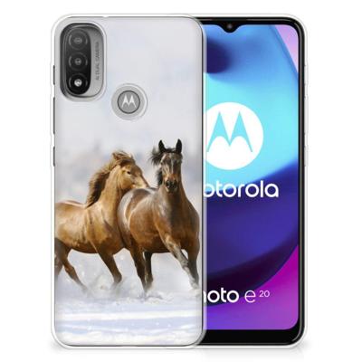 Motorola Moto E20 | E40 | TPU Hoesje | Paarden
