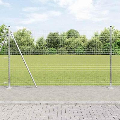 VidaXL Afrasteringspaal 7 pcs zilver staal