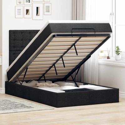 Ottoman bed met matras 120x190 cm stof zwart