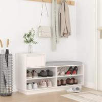 VidaXL Schoenenkast 110x34x61 cm massief grenenhout wit - thumbnail