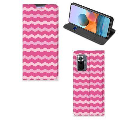 Xiaomi Redmi Note 10 Pro | Hoesje met Magneet | Waves Pink Xiaomi Redmi Note 10 Pro | Hoesje met Magneet | Waves Pink