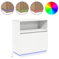 Dressoir met LED Wit 71 x 34,5 x 75 cm Bewerkt hout - thumbnail