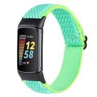 FitBit Charge 5 & 6 Elastische solo loop nylon bandje - Mint groen - thumbnail