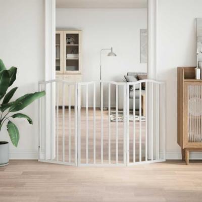 VidaXL Hondenhek inklapbaar 3 panelen 150 cm populierenhout wit