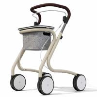 Rollator Butler | By Acre | Kleur: Creme | Met tasje en dienblad | Binnen rollator | Duwbeugel | 100004 | byAcre - thumbnail