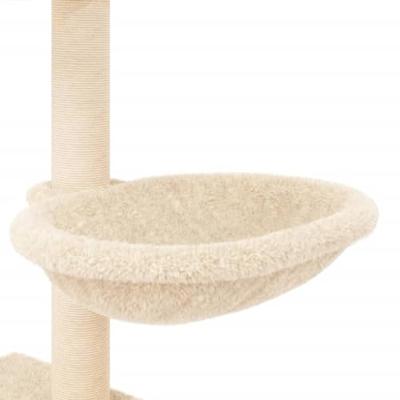 VidaXL Kattenmeubel met sisal krabpalen 117 cm crèmekleurig VidaXL Kattenmeubel met sisal krabpalen 117 cm crèmekleurig