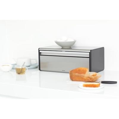 Brabantia broodtrommel met klepdeksel matt steel