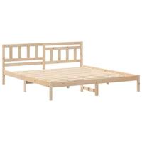 Bedframe met hoofdeinde Bruin 180 x 200 cm Massief grenenhout - thumbnail