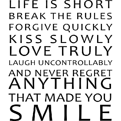 Life is short - Muursticker