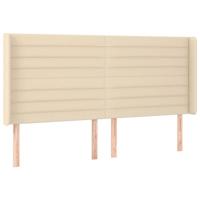 Hoofdbord LED 163x16x118/128 cm stof crèmekleurig - thumbnail