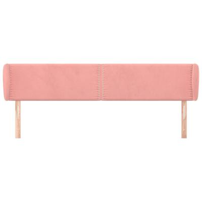 Hoofdbord met randen 183x23x78/88 cm fluweel roze