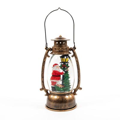 lantern With Santa In Glitter lighted Water Led Warm Wh Anna's Collection - Annas collection