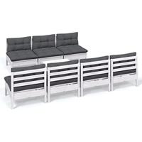 8-delige Loungeset met antracietkleurige kussens grenenhout - thumbnail