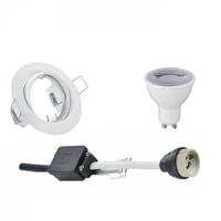 LED Spot Set - Trion - GU10 Fitting - Dimbaar - Inbouw Rond - Mat Wit - 6W - Natuurlijk Wit 4200K - Kantelbaar Ø83mm - thumbnail