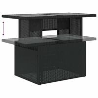 5-delige Loungeset met kussens poly rattan zwart - thumbnail