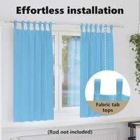 VidaXL Zwart-out gordijnen met ringen 2 pcs lichtblauw 175 x 140 cm - thumbnail