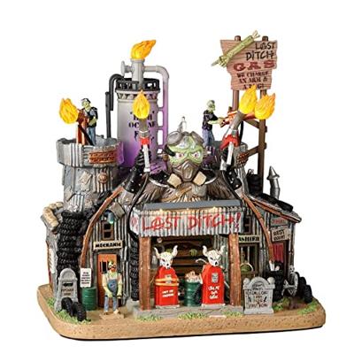 Lemax last ditch gas & salvage verlicht huisje Spooky Town 2022