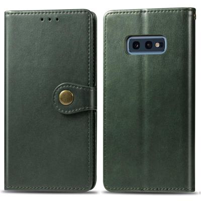 Retro effen kleur lederen gesp mobiele telefoon bescherming lederen draagtas met foto frame & kaartsleuf & portemonnee & beugel functie voor Galaxy S1