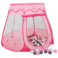 VidaXL Kinderspeeltent met 250 ballen 102x102x82 cm roze - thumbnail