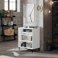 Dressoir 57x35x70 cm bewerkt hout wit - thumbnail