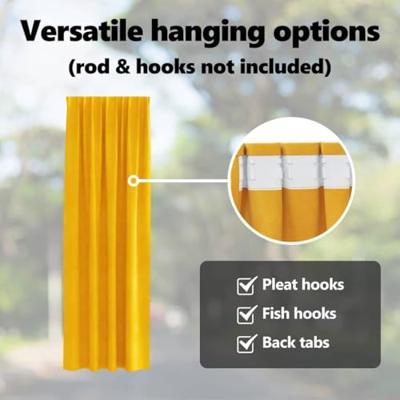 VidaXL Verduisterende gordijnen 2 pcs mosterdgeel 140 x 225 cm fluweel