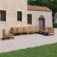 8-delige Loungeset massief grenenhout honingbruin - thumbnail