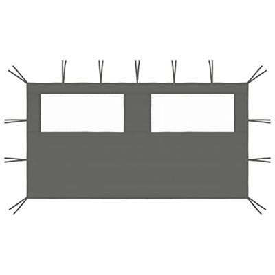 Prieelzijwand met ramen 4x2 m antracietkleurig